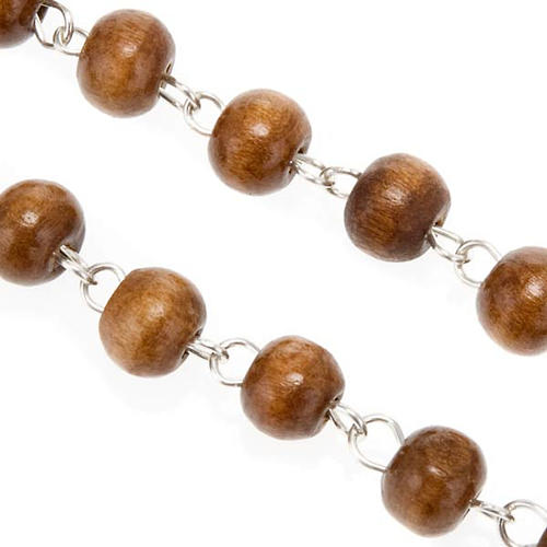 St. Benedict rosary, brown coconut-effect round beads 3