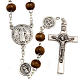 St. Benedict rosary, brown coconut-effect round beads s1