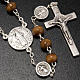 St. Benedict rosary, brown coconut-effect round beads s2