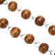 St. Benedict rosary, brown coconut-effect round beads s3