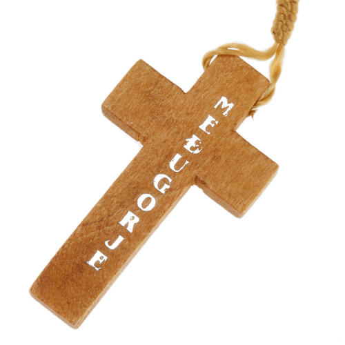 Rosario legno ovale corda 9 mm Medjugorje 1