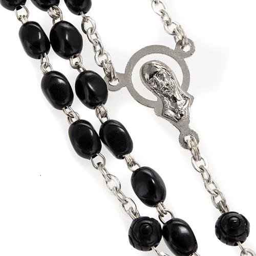 Rosary beads in black coconut wood, 6mm 2