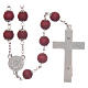 Rosary beads in red wood with safety pins, 9mm s2