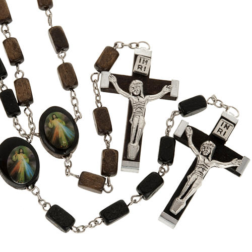 Wooden rosary beads with rectangular grains 1