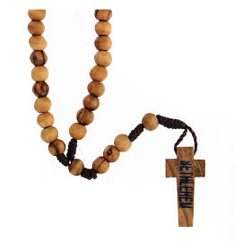 Small rosary Holy land olive wood 6 mm