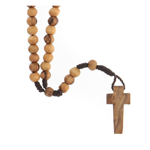 Mini rosario olivo Terrasanta corda corda 6 mm 1