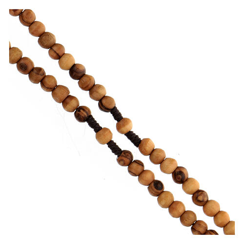 Mini różaniec drewno oliwne Ziemia Święta sznurek 6 mm 3