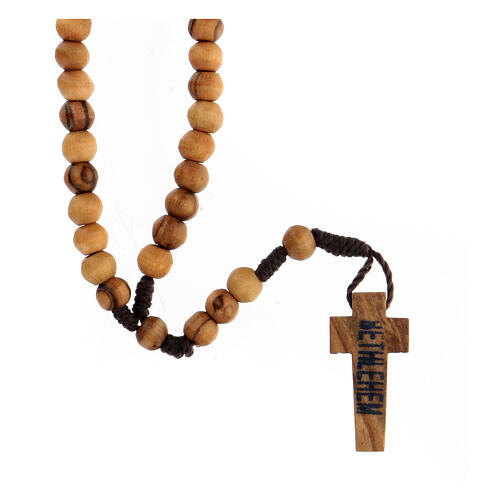 Small rosary Holy land olive wood 6 mm 2