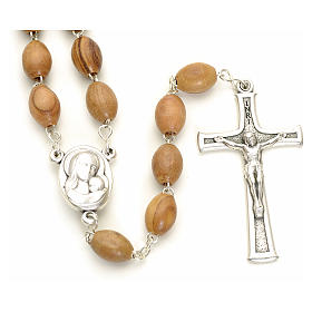 Rosary Holy Land olive wood 7x10mm