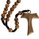 Rosary beads with Tau crucifix, olive wood Palestine 7 mm s1