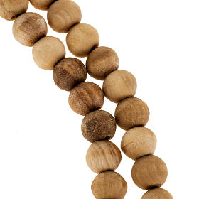Rosary simple cross in Palestinian olive wood 7 mm