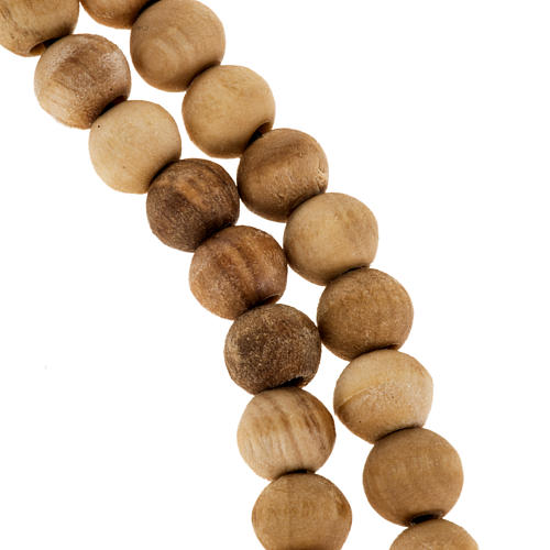 Rosary simple cross in Palestinian olive wood 7 mm 2