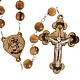 Rosary with threefoiled crucifix in Palestinian olive wood 8 mm s1