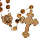 Rosary with threefoiled crucifix in Palestinian olive wood 8 mm s3