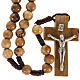 Rosary beads in olive wood from Holy Land and rope 8 mm s1