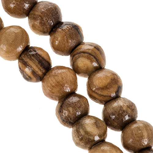 Rosary beads in olive wood from Holy Land and rope 8 mm 3