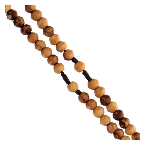 Rosary beads in Palestinian olive wood and rope 8 mm 3