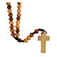 Rosary beads in Palestinian olive wood and rope 8 mm s1