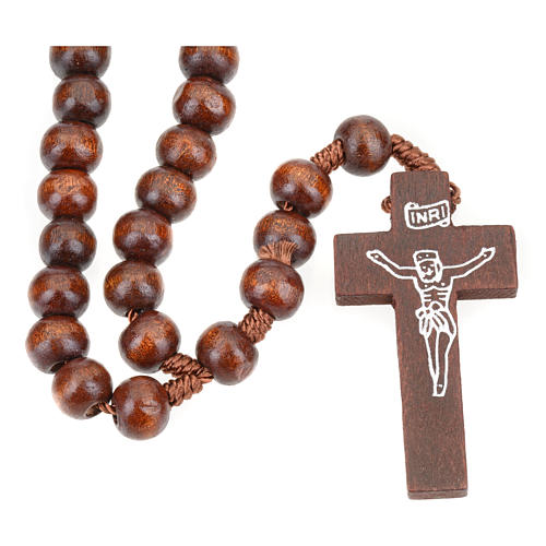 Rosary beads in dark wood, 8mm with clasp 4