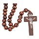 Rosary beads in dark wood, 8mm with clasp s4