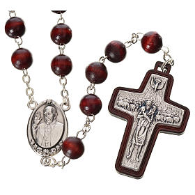 Rosary beads in wood, Pope Francis