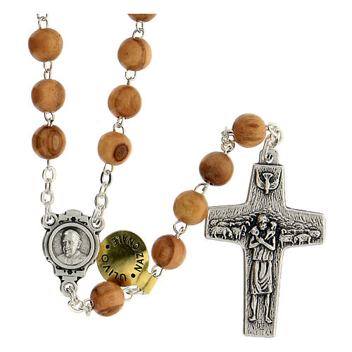 Rosary beads in olive wood, Pope Francis 1