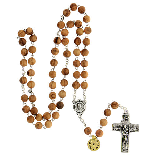 Rosary beads in olive wood, Pope Francis 4