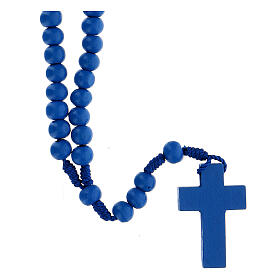 Rosary in blue wood 7mm with silk ligature
