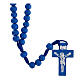 Rosary in blue wood 7mm with silk ligature s1