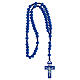 Rosary in blue wood 7mm with silk ligature s4