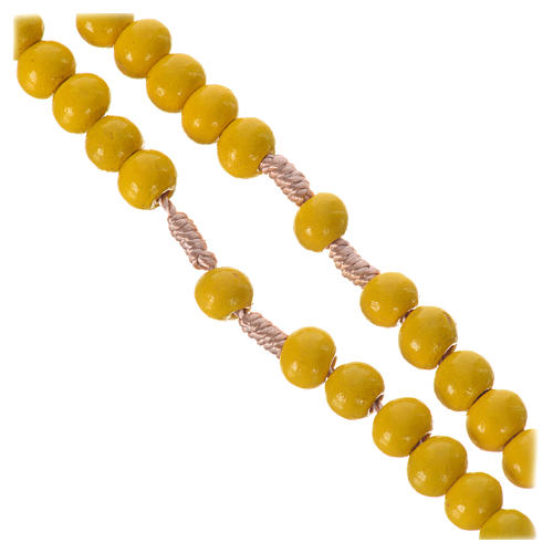 Rosary in yellow wood 7mm with silk ligature 2