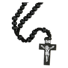 Rosary in black wood 7mm with silk ligature