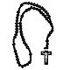 Rosary in black wood 7mm with silk ligature s4