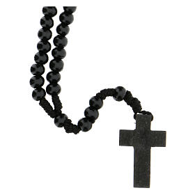 Chapelet bois noir 7mm corde en soie