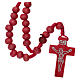 Rosary in pink wood 7mm with silk ligature s1