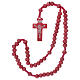 Rosary in pink wood 7mm with silk ligature s4