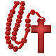 Rosary in red wood 7mm with silk ligature s1