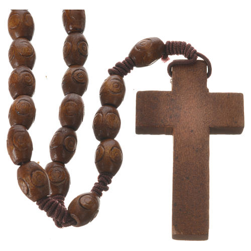 Rosary with wood and elastic 6x8mm 2