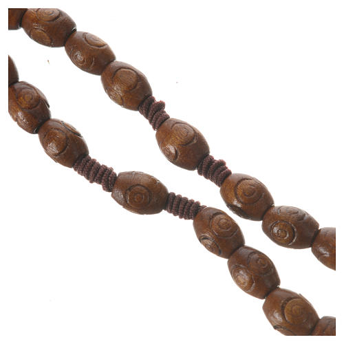 Rosary with wood and elastic 6x8mm 3