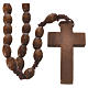 Rosary with wood and elastic 6x8mm s2