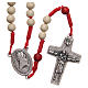 STOCK Rosary beads in red and white wood and cord 6mm Jubilee s1