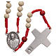 STOCK Rosary beads in red and white wood and cord 6mm Jubilee s2
