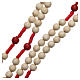 STOCK Rosary beads in red and white wood and cord 6mm Jubilee s3