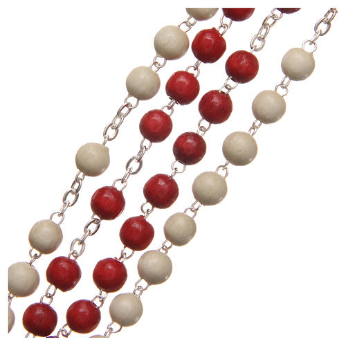 STOCK Rosary beads with red and white grains 6mm Jubilee of Mercy 3