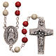 STOCK Rosary beads with red and white grains 6mm Jubilee of Mercy s1