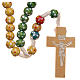 Missionary rosary beads in wood with flowers s1