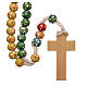 Missionary rosary beads in wood with flowers s2