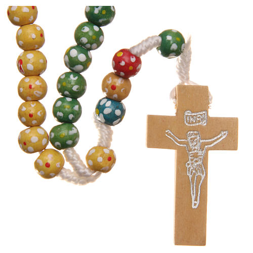 Missionary rosary beads in wood with flowers 1