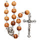 Rosary beads in Holy Land olive tree wood with soil s1