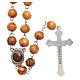 Rosary beads in Holy Land olive tree wood with soil s2